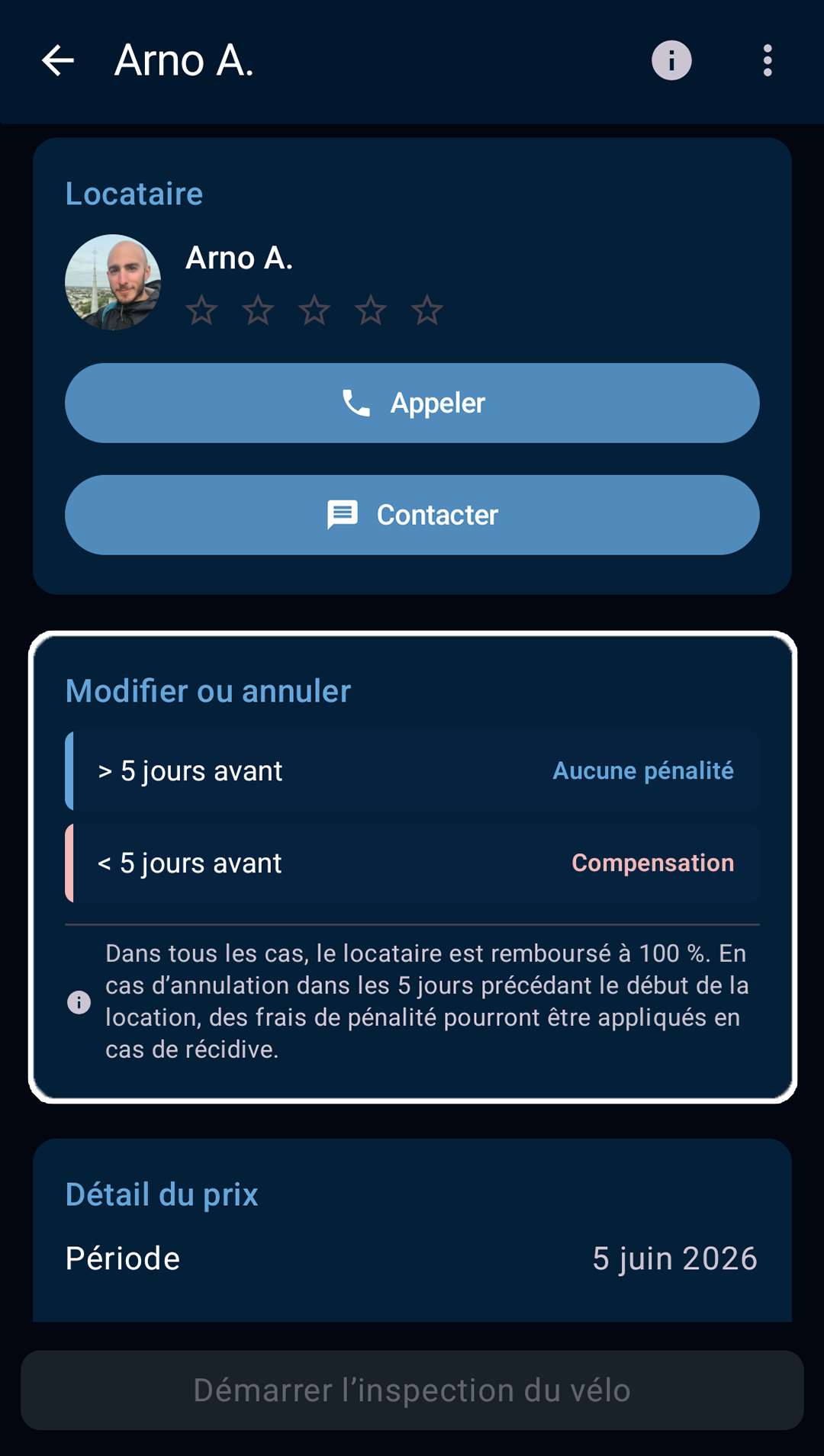 écran d’annulation