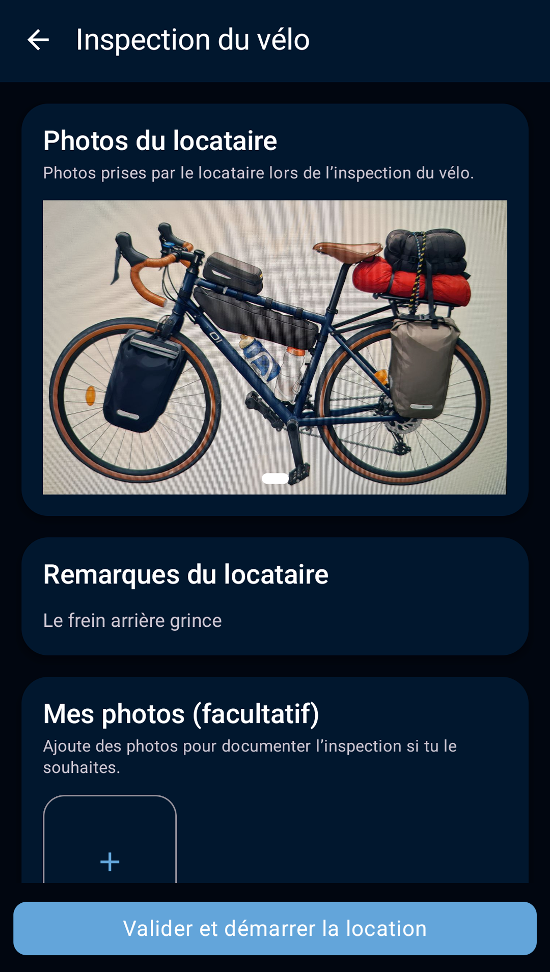 écran d’inspection du propriétaire