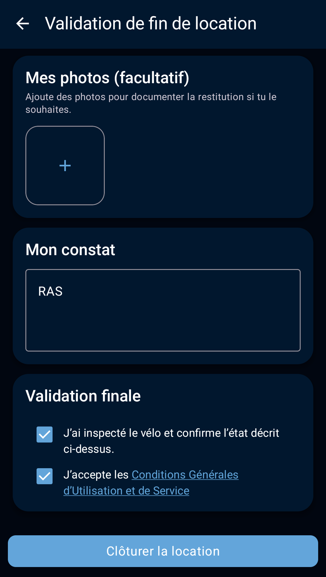 deuxième écran de restitution du propriétaire
