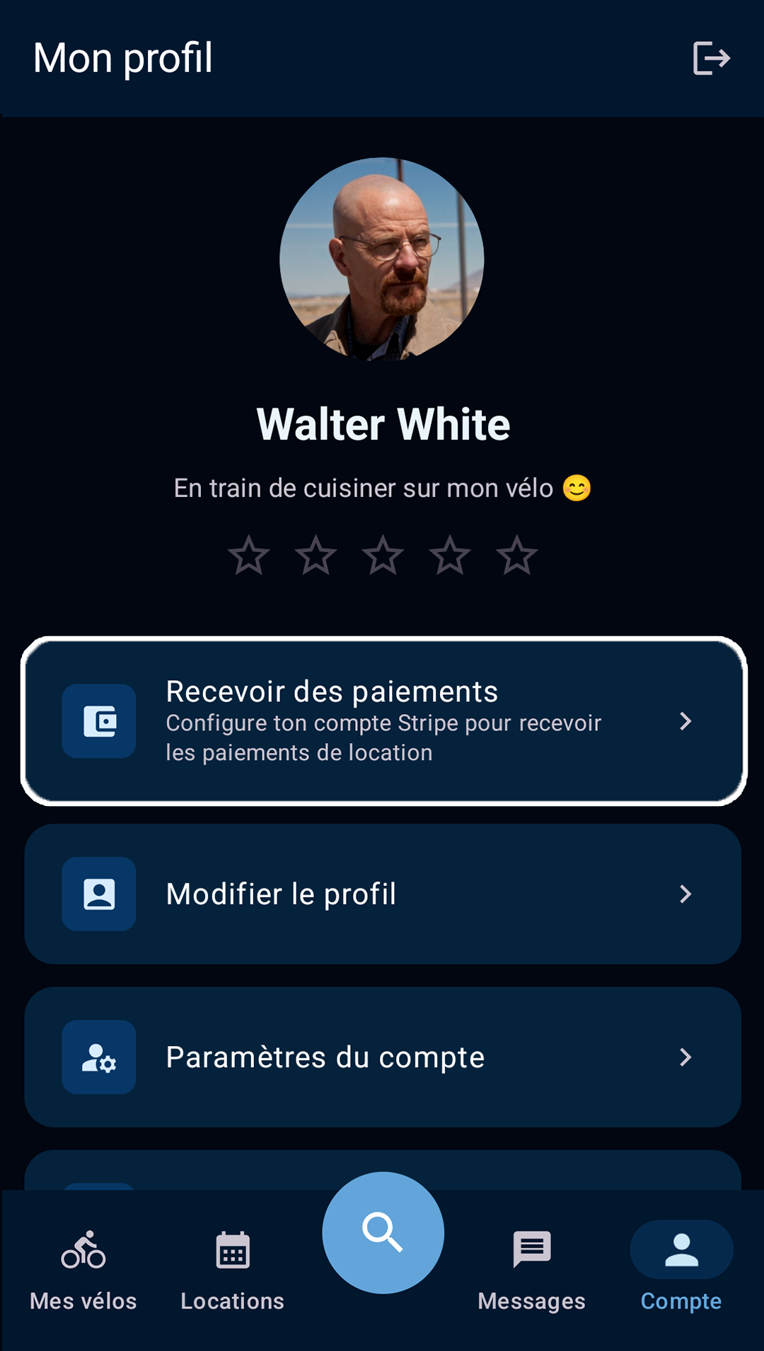 écran de configuration de Stripe