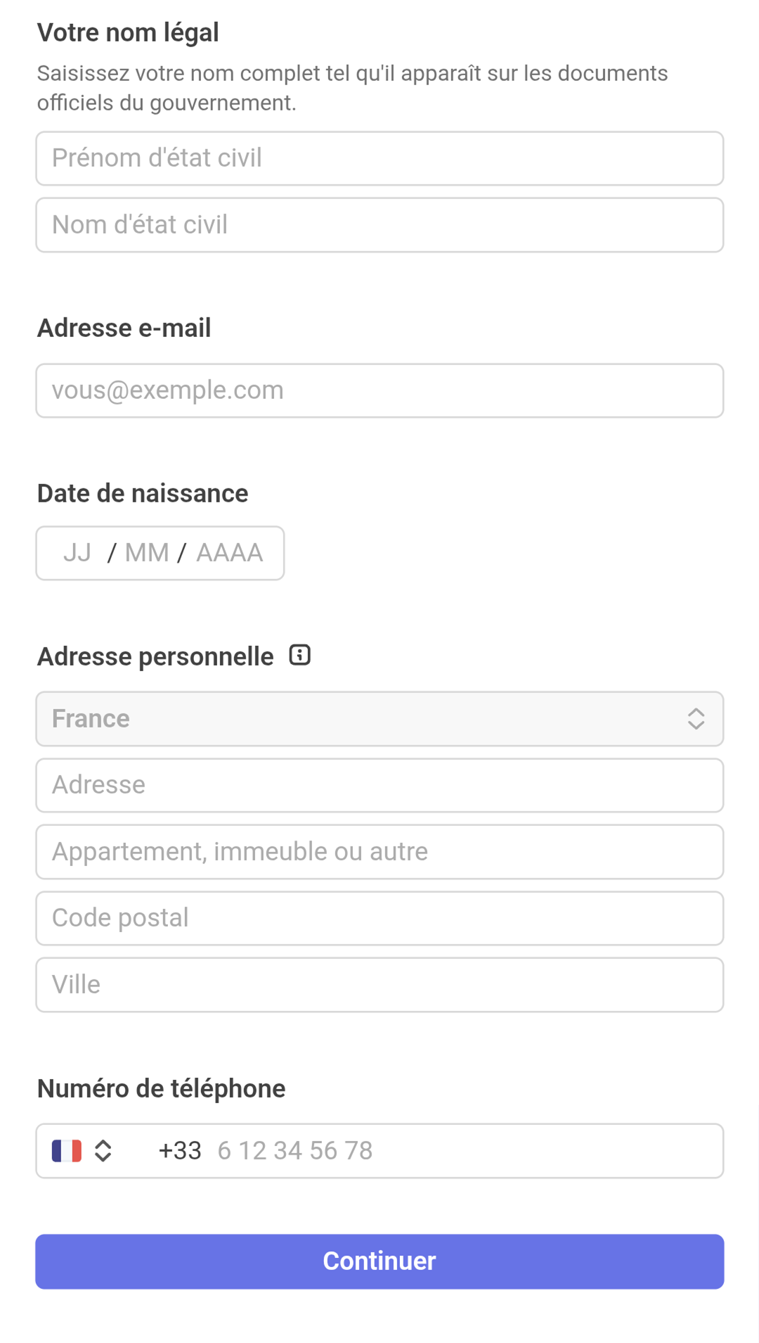 écran de configuration de Stripe